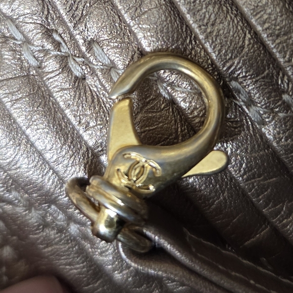 Chanel Coco Pleats Drawstring Chain Lambskin Leather Bucket Bag Purse - Picture 5 of 16